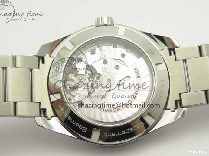 0310 Stylish Aqua Terra 150M GMT SS VSF 1:1 Best Edition Black Textured Dial on SS Bracelet A8605 Super Clone 8055